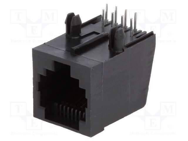Tomada, RJ45, PIN: 8, Sistema: 8p8c, THT, angular.