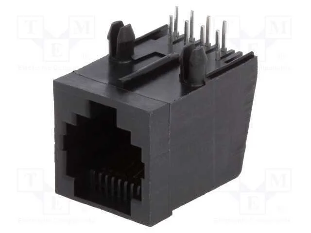 Tomada, RJ45, PIN: 8, Sistema: 8p8c, THT, angular.