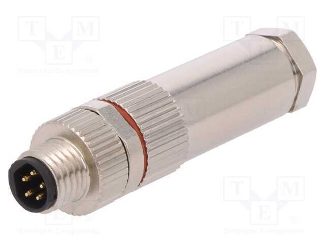 Conector: M8, macho, PIN: 5, com cabo, ficha, 1,5.