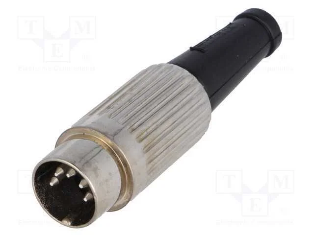 Ficha, Din, Macho, Pin: 5, Sistema: 180, Simples, com Cabo, Solda