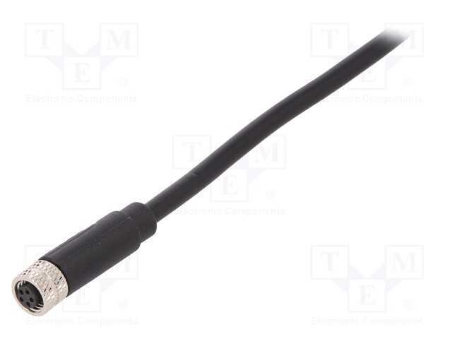 Conector: M8, fêmea, PIN: 5, simples, com o anel .