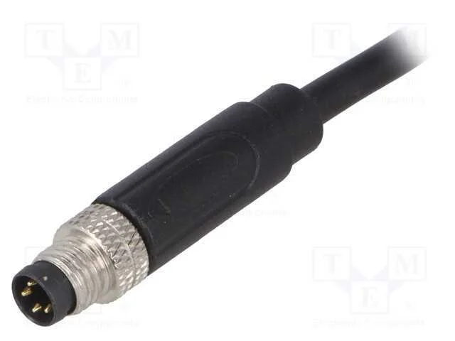 Conector: M8, macho, PIN: 4, simples, com o anel .