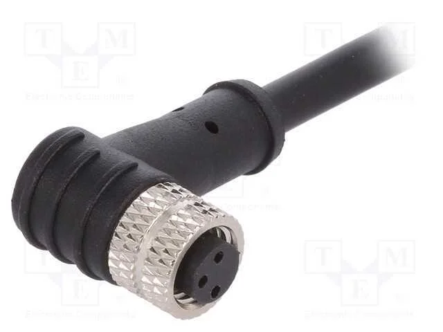 Conector: M8, fêmea, PIN: 3, angulares, ficha, 3A.