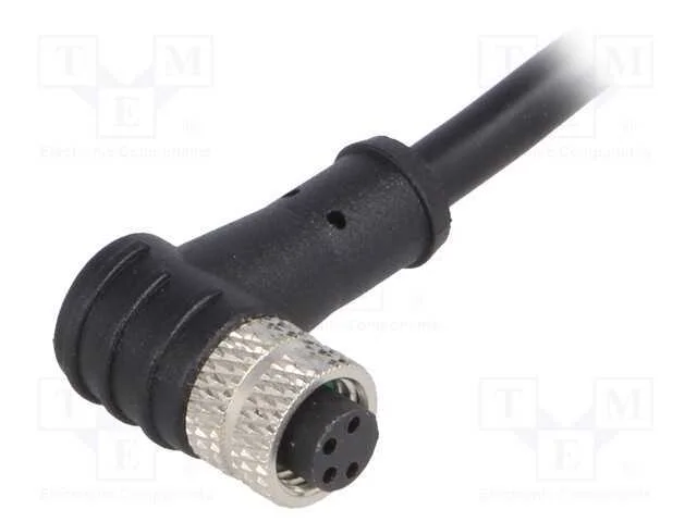 Conector: M8, fêmea, PIN: 4, angulares, ficha, 3A.