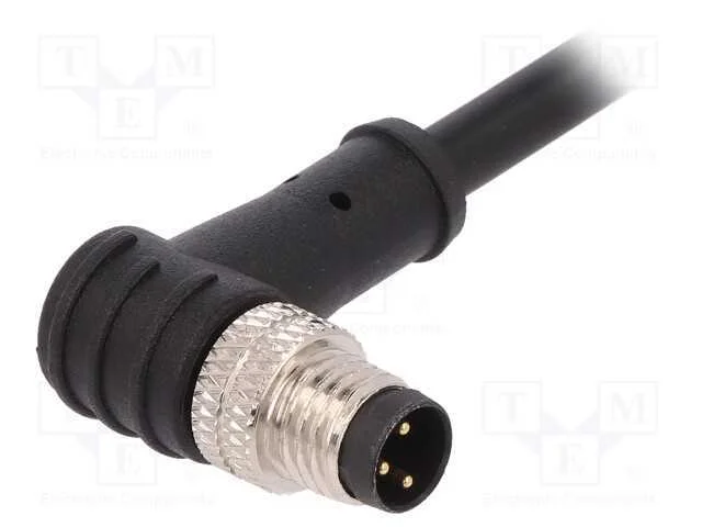Conector: M8, Macho, Pin: 3, Angulares, Ficha, 3a, Ip67, 60v, 1m, Pvc