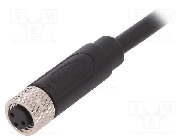 Conector: M8, Fêmea, Pin: 3, Simples, com o Anel Protetor,Com Cabo