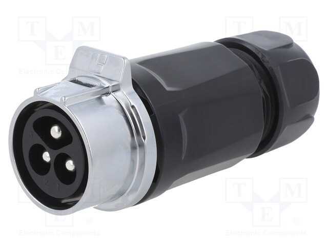 Conector: Redondos, Ficha, Tamanho 28, 02, Macho, Pin: 3, Ao Trinco