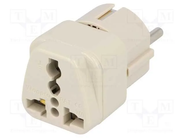 Passo: adaptador, 2P+PE, 250VAC, 10A, Versão: Uni.