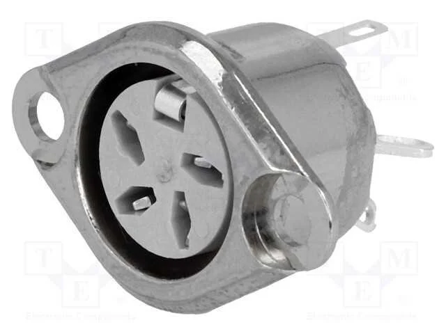 Tomada, Din, Fêmea, Pin: 4, Sistema: 216, Solda, 34v, 2a, Prateado