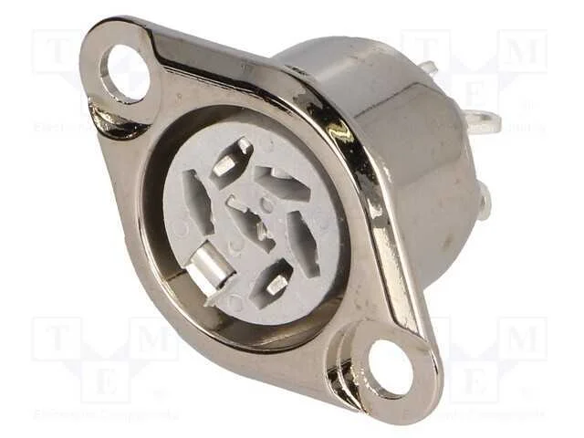 Tomada, Din, Fêmea, Pin: 6, Sistema: 240, Solda, 34v, 2a, Prateado