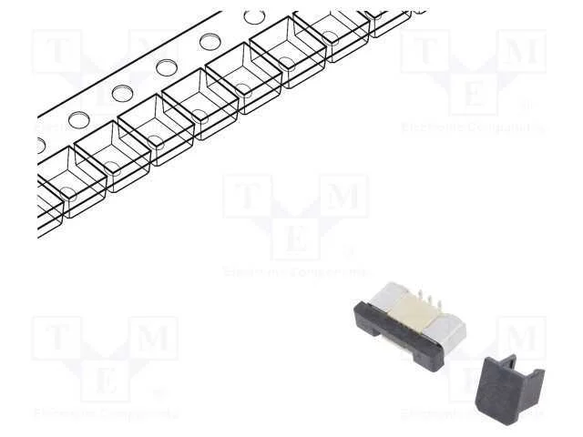 Conector: FFC/FPC, verticais, PIN: 6, ZIF, SMT, 5.