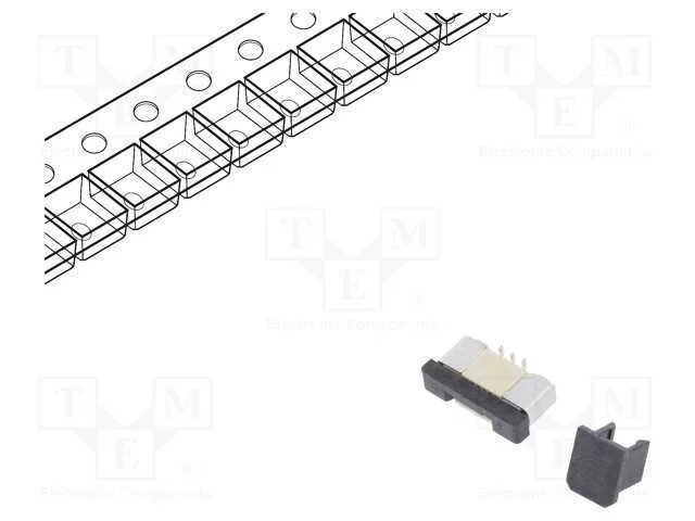 Conector: FFC/FPC, verticais, PIN: 6, ZIF, SMT, 5.