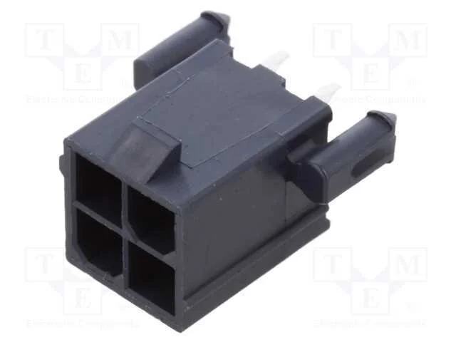 Tomada, Fio-Placa, Macho, Mini-Fit Jr, 4,2mm, Pin: 4, Glow-Wire, Tht