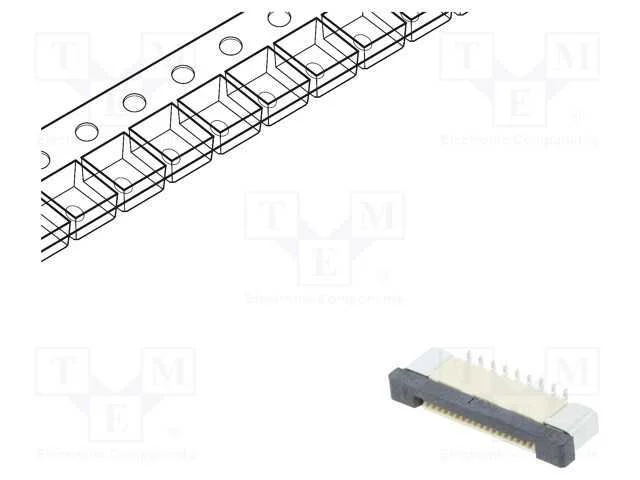 Conector: FFC/FPC, verticais, PIN: 18, ZIF, SMT, .