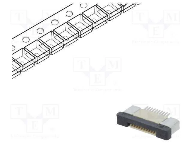 Conector: FFC/FPC, horizontais, PIN: 10, ZIF, SMT.