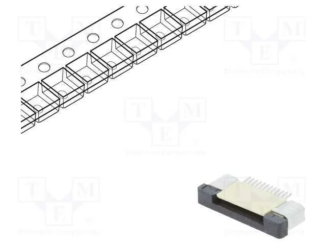 Conector: FFC/FPC, horizontais, PIN: 12, ZIF, SMT.