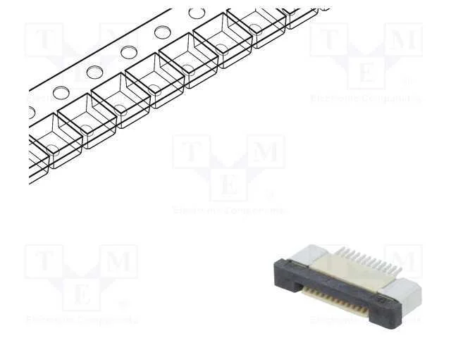 Conector: FFC/FPC, horizontais, PIN: 12, ZIF, SMT.