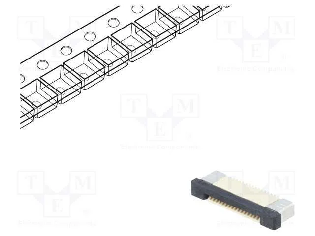 Conector: FFC/FPC, horizontais, PIN: 16, ZIF, SMT.