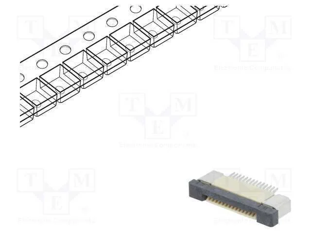 Conector: FFC/FPC, horizontais, PIN: 14, ZIF, SMT.