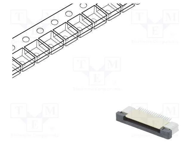 Conector: FFC/FPC, horizontais, PIN: 18, ZIF, SMT.