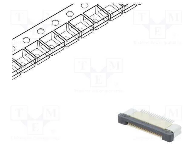 Conector: FFC/FPC, horizontais, PIN: 18, ZIF, SMT.