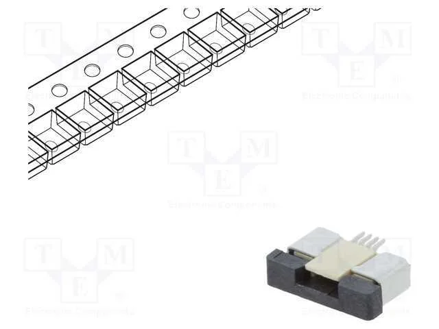 Conector: FFC/FPC, horizontais, PIN: 4, ZIF, SMT,.