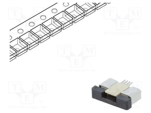 Conector: FFC/FPC, horizontais, PIN: 4, ZIF, SMT,.