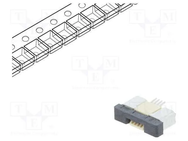 Conector: FFC/FPC, horizontais, PIN: 4, ZIF, SMT,.