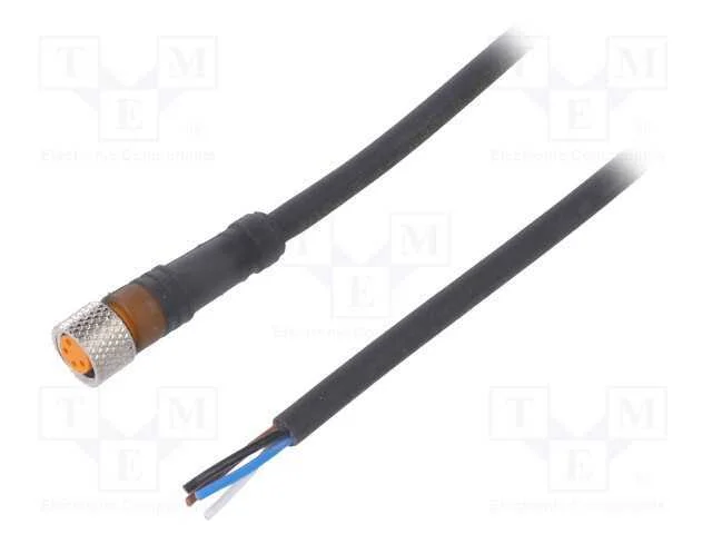 Conector: M8, 15m, Fêmea, Pin: 4, Simples, Ficha, Pur