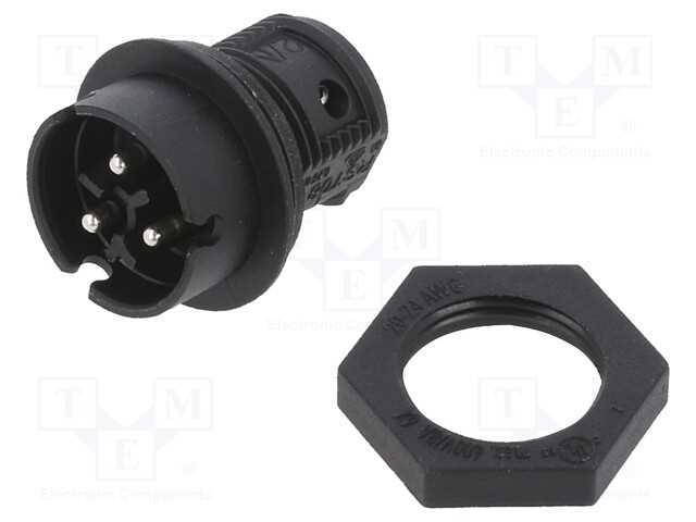 Conector: Redondos, Tomada, Rst, Macho, Pin: 3, Prateado, 8a, 250v