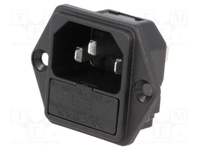 Conector: de alimentação, tomada, macho, 10A, 250.