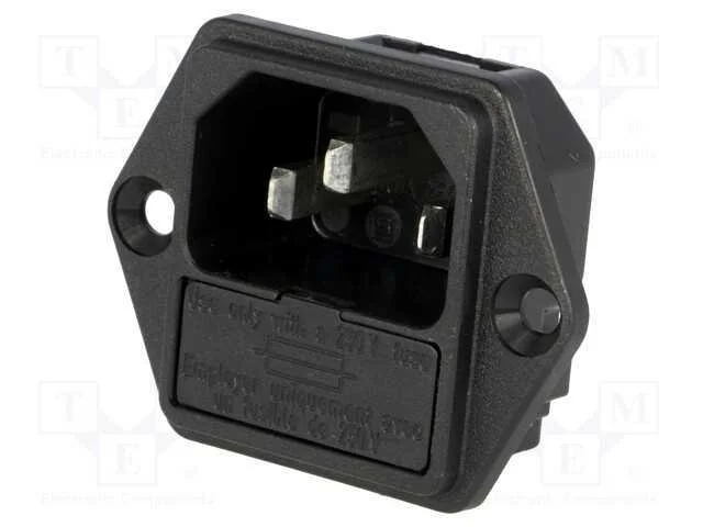 Conector: de alimentação, tomada, macho, 10A, 250.