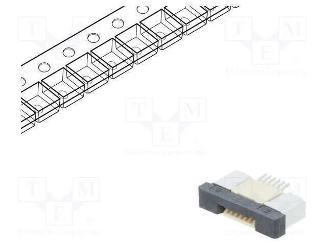 Conector: Ffc/Fpc, Horizontais, Pin: 6, Zif, Smt, 500ma, Estanhado