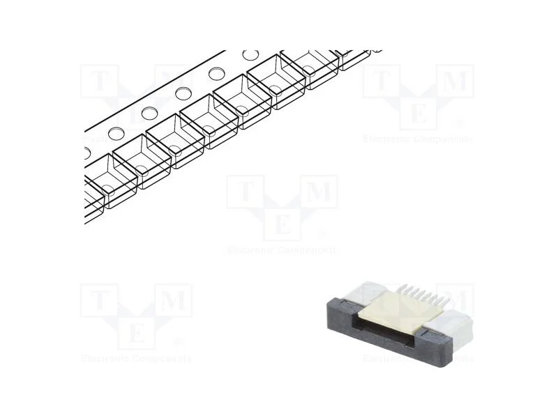 Conector: FFC/FPC, horizontais, PIN: 8, ZIF, SMT,.