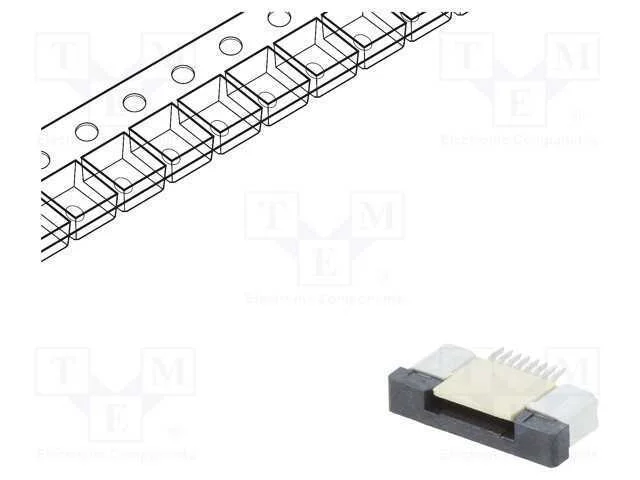 Conector: FFC/FPC, horizontais, PIN: 8, ZIF, SMT,.