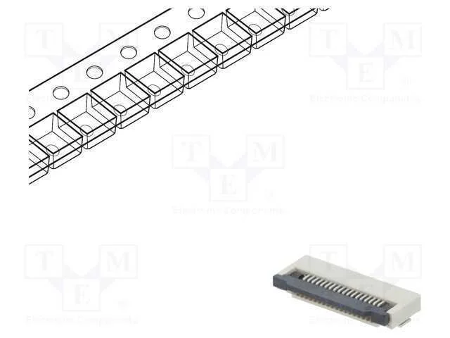 Conector: FFC/FPC, horizontais, PIN: 18, ZIF, SMT.