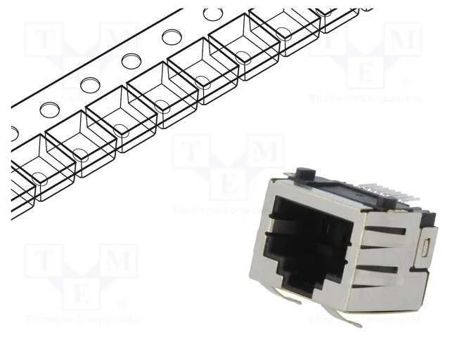 Tomada, RJ45, PIN: 8, Cat: 5, Sistema: 8p8c, SMT,.