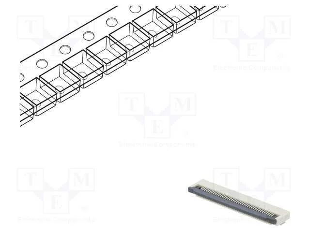 Conector: FFC/FPC, horizontais, PIN: 40, ZIF, SMT.