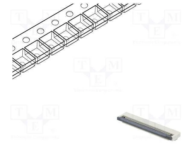 Conector: FFC/FPC, horizontais, PIN: 40, ZIF, SMT.