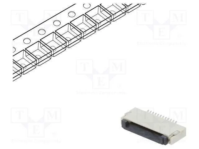 Conector: FFC/FPC, horizontais, PIN: 12, ZIF, SMT.