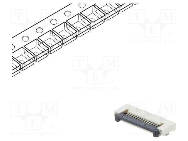 Conector: FFC/FPC, horizontais, PIN: 14, ZIF, SMT.