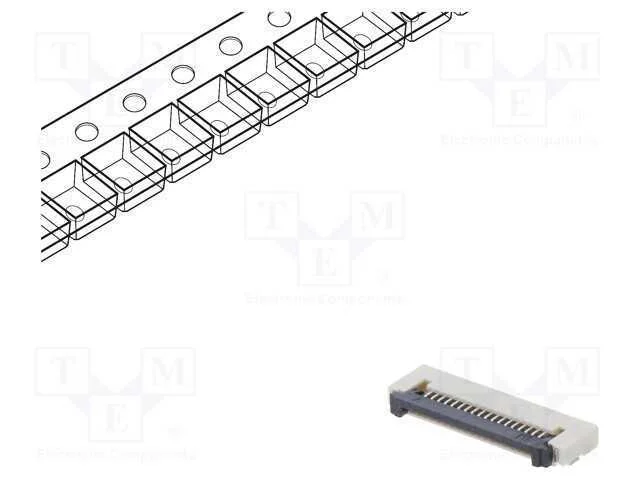 Conector: FFC/FPC, horizontais, PIN: 18, ZIF, SMT.