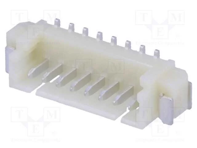 Tomada, Fio-Placa, Macho, 1,25mm, Pin: 8, Smt, 125v, 1a, Estanhado