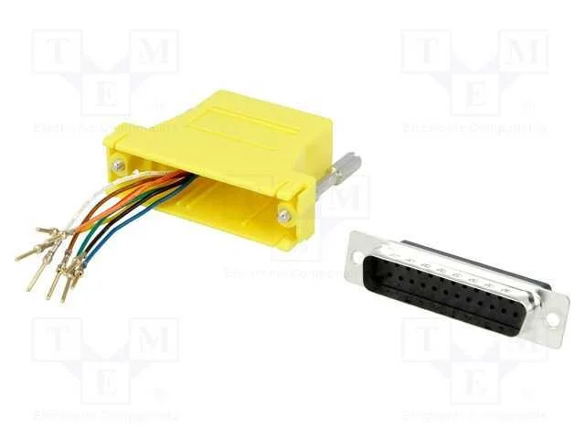 Passo: Adaptador, D-Sub 25pin Masculino,Rj45 Tomada, Amarelo
