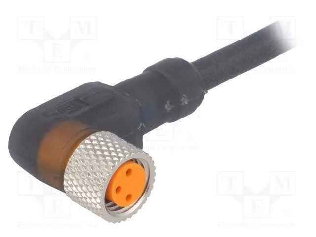 Conector: M8, 2m, Fêmea, Pin: 3, Angulares 90, Ficha, Pur