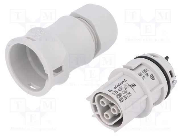 Conector: Redondos, Ficha, Rst, Fêmea, Pin: 3, Prateado, 20a, 250v