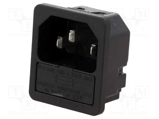 Conector: de Alimentação, Tomada, Macho, 10a, 250vac, Iec 60320