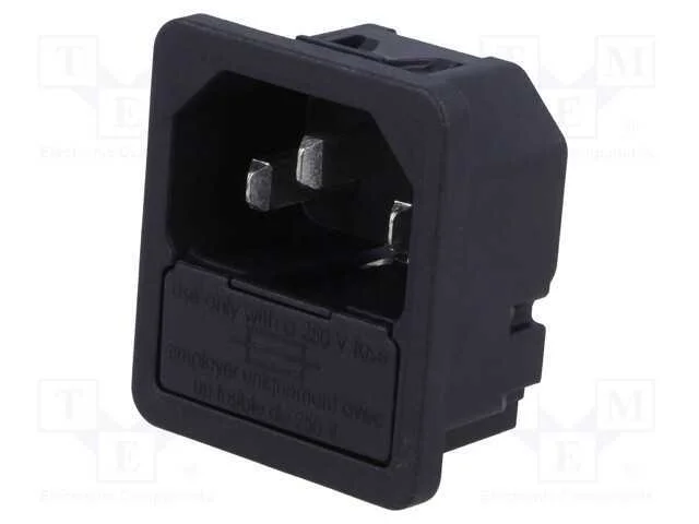 Conector: de Alimentação, Tomada, Macho, 10a, 250vac, Iec 60320