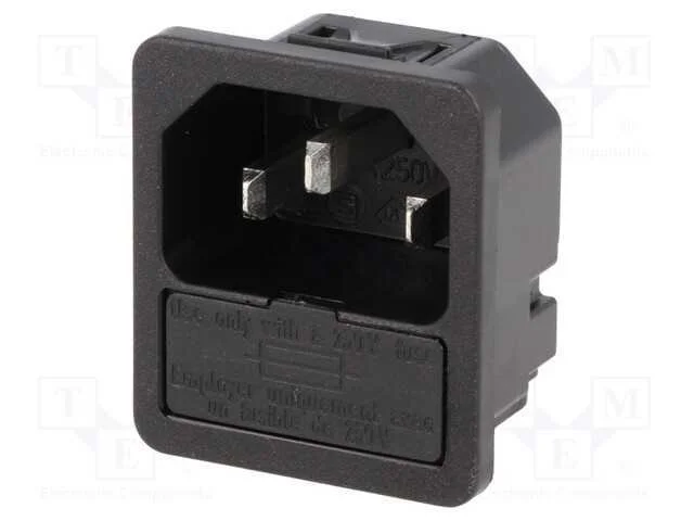 Conector: de Alimentação, Tomada, Macho, 10a, 250vac, Iec 60320
