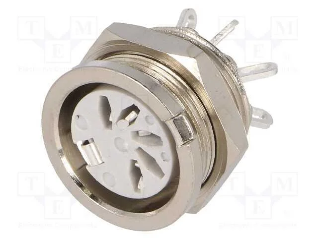 Tomada, Din, Fêmea, Pin: 5, Sistema: 180, para Painel,Roscado, 34v